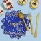 Graduation Decorations 2026-175 PCS Blue Gold Disposable Dinnerware Set, Congrats Grad Party Supplies w/Paper Plates Cups Napkins & Plastic Cutlery, Serves 25 for School College Class 2026
